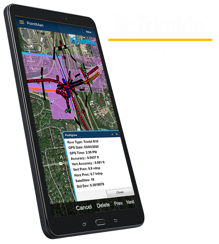PointMan Features: Compatible with Trimble